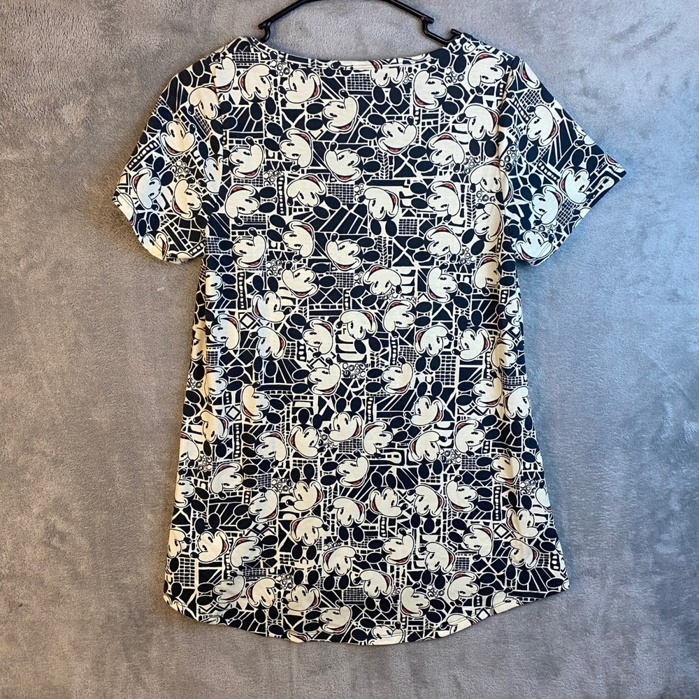 LuLaRoe T-Shirt Womens XS Mickey Mouse Disney Black White Geometric EUC - Picture 5 of 5